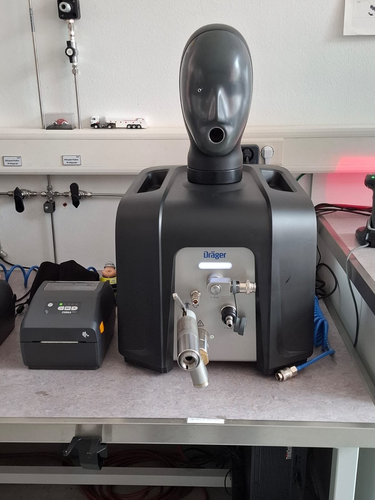 Prüfkopf für Masken und Lungenautomaten